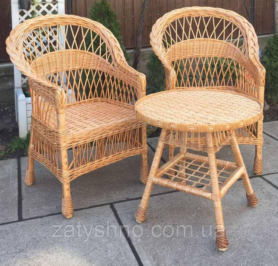 Мебель плетеная с журнальным столом| мебель из лозы с круглым столом | мебель  натуральная балконная Киев - изображение 2