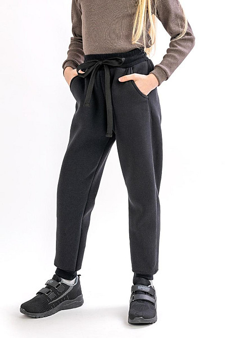 Дитині теплі штани, чорні 134 Крохатушка одяг Київ - фото 1