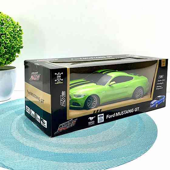 Машина Ford Mustang з гумовими колесами на радіокеруванні 1:20 Зелена (10487) Чернігів