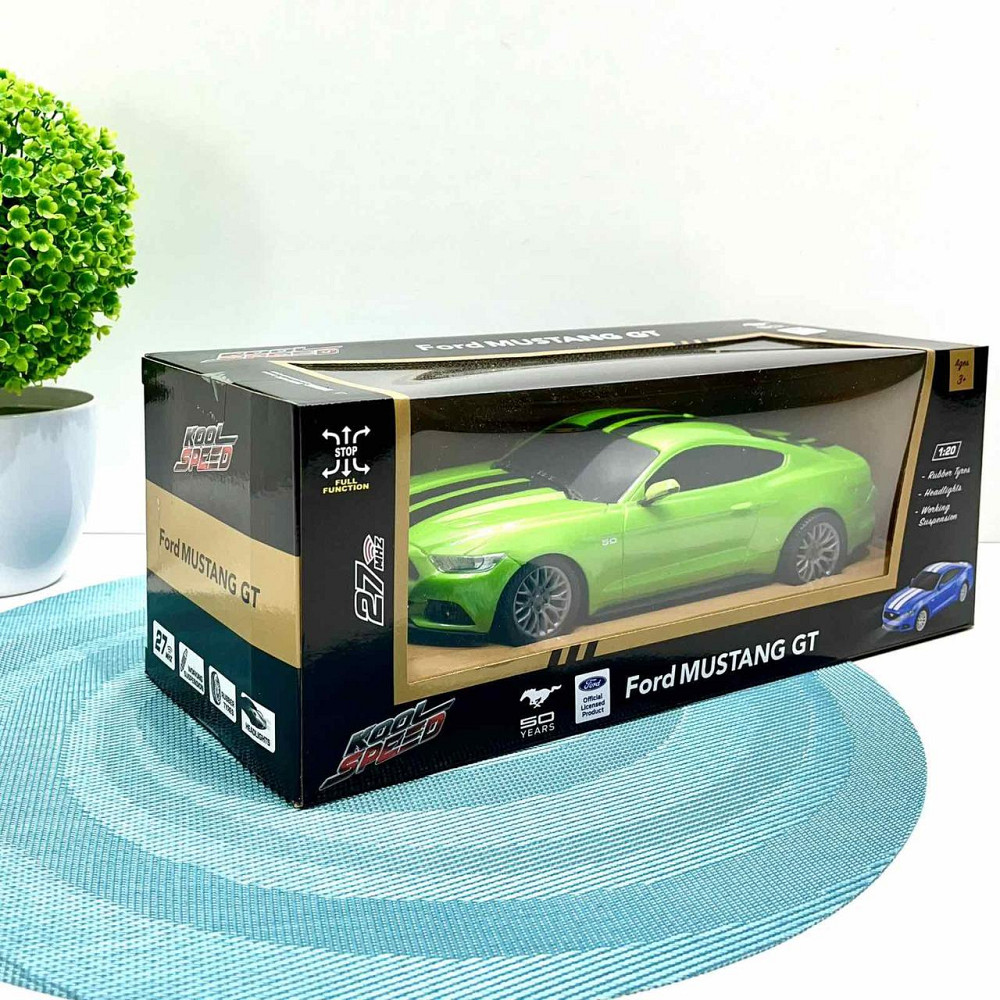 Машина Ford Mustang з гумовими колесами на радіокеруванні 1:20 Зелена (10487) Чернигов - изображение 2
