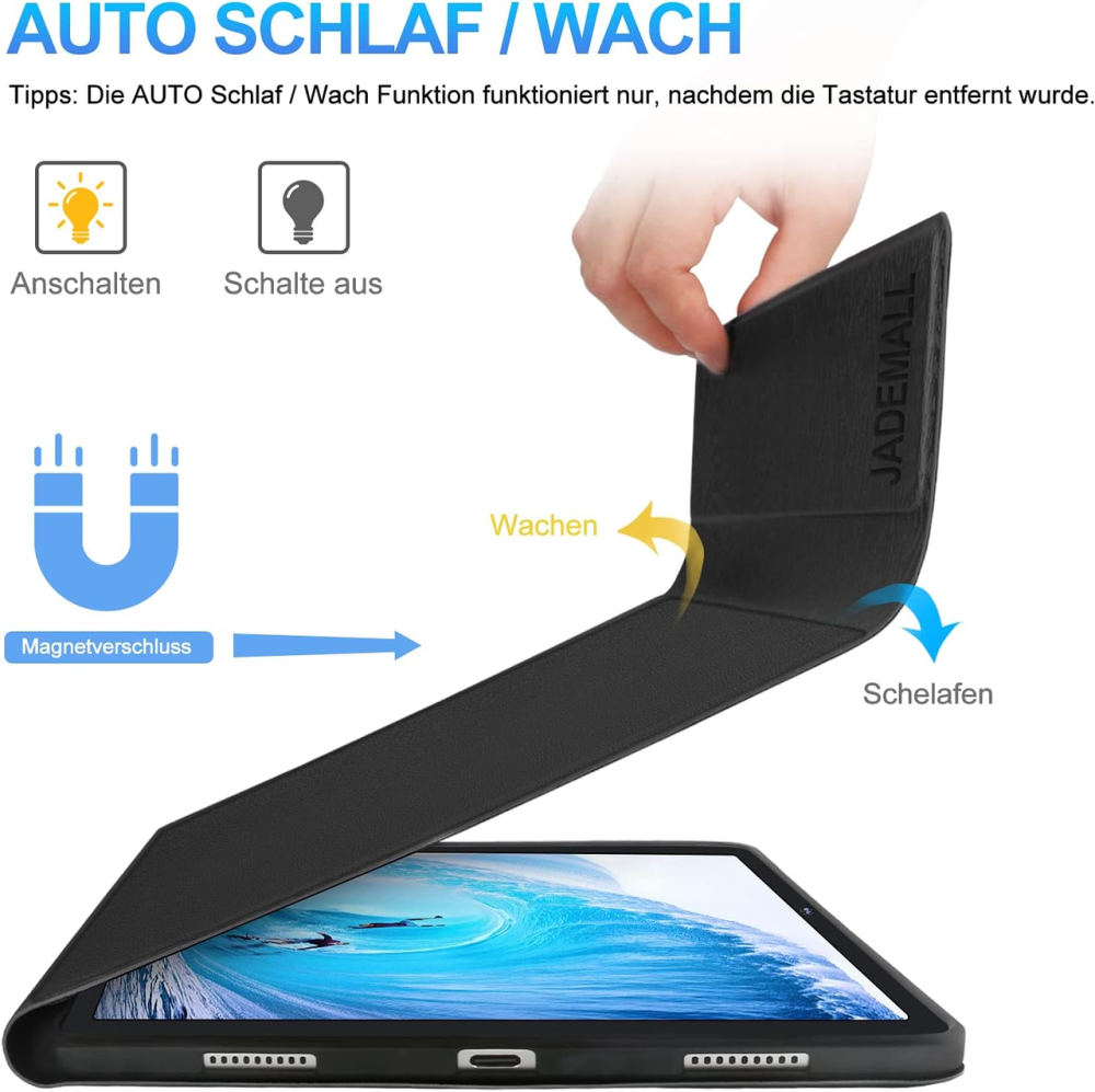 Чохол-клавіатура JADEMALL для Samsung Galaxy Tab S7 11 дюймів 2020, магнітна клавіатура QWERTZ з німецькою розкладкою Київ - фото 6