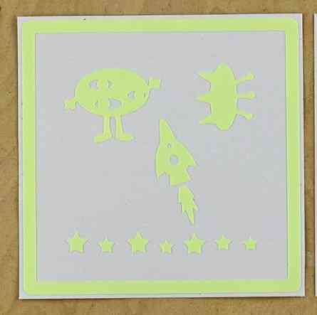 Люмінесцентна наклейка Космос 10 на 10 см салатовий Київ