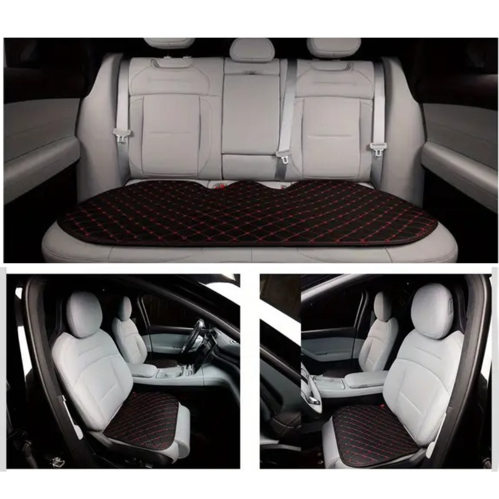 Комплект чехлы в автомобиль на переднее и заднее сиденье универсальные,авточехлы на 3 шт,цвет черно-красный Каменец-Подольский - изображение 2