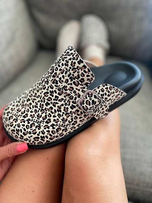SEE SEVEN Жіночі шльопанці, натуральна шкіра, із закритим носком леопардові літні SEE SEVEN 161 Коломия - фото 2