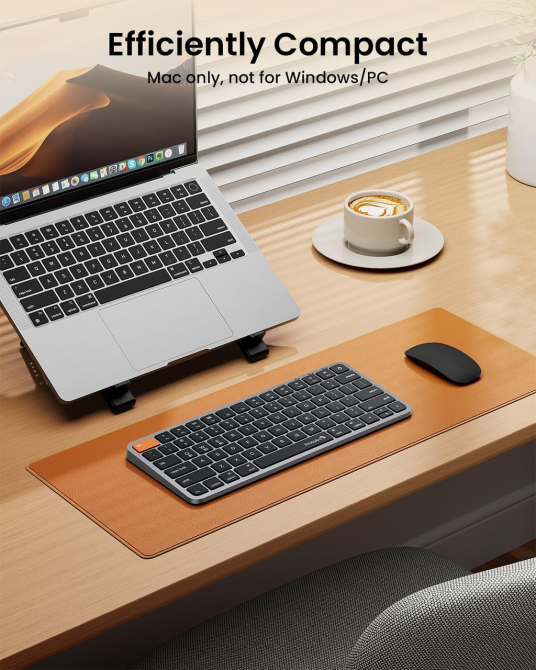 Бездротова Bluetooth клавіатура ProtoArc K90-A для Mac/iPad: підсвічування, металевий корпус, Multi-device, Space Gray Київ - фото 3