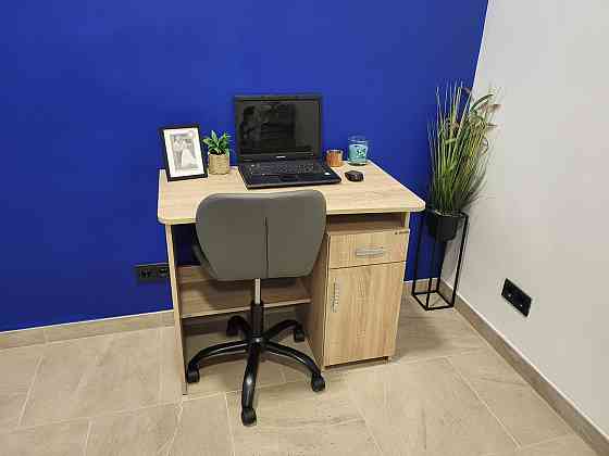 Маленький письмовий стіл учнівський для дитини школяра, підлітка з тумбою 90 см Дуб Сонома Львів