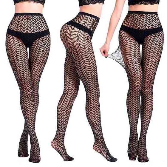 Колготки з візерунком "Ялинка" - Чорний - 2/3/4 (S/M/L) - Еротична білизна Вінниця