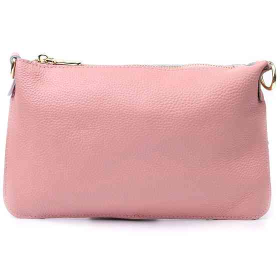 Красива жіноча сумка-клатч з двома ременями з натуральної шкіри Vintage 22644 Рожева Київ