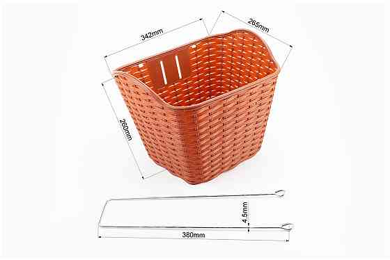 Кошик багажний передній 26" з кришкою, пластмасовий, коричневий TH-059 Київ