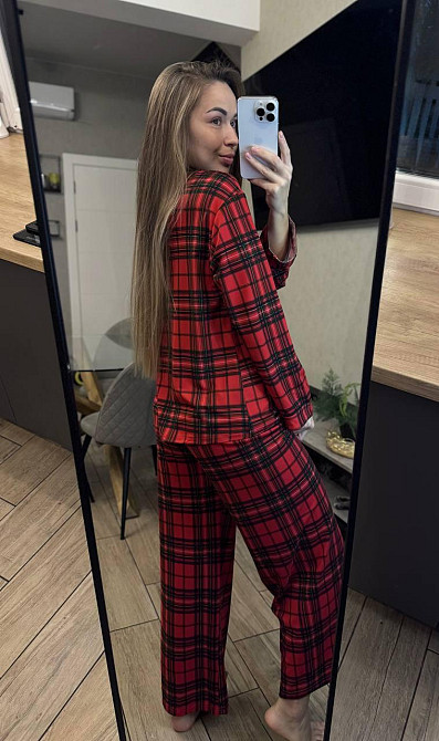 Женский домашний костюм двойка в клетку коттон XXL Одесса - изображение 6