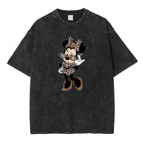 Футболка оверсайз винтаж с принтом Черный Минни Харьков