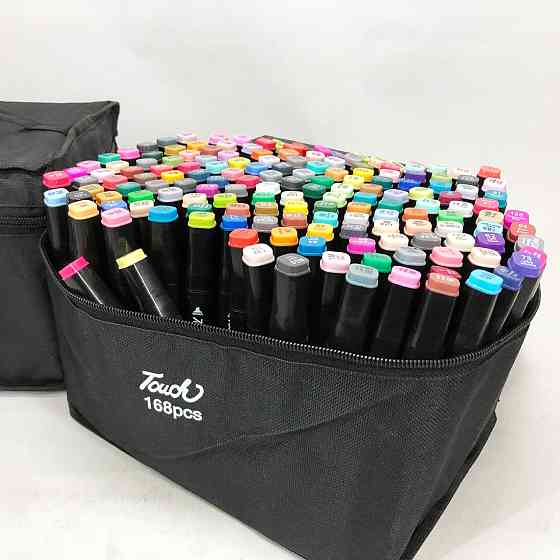 Маркери двосторонні для ескізів та скетчів Touch 168 шт, Двосторонні скетчмаркери для малювання EC-72 Львів