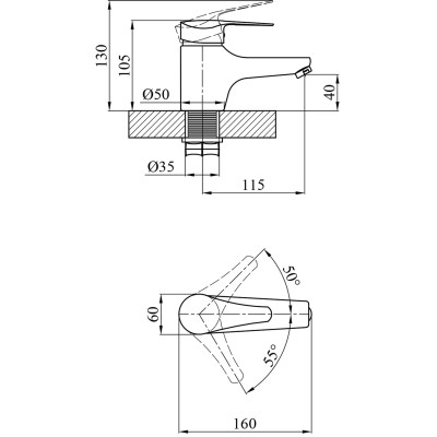 Смеситель Agua Sevilla-C011 (CV018624) Винница - изображение 4