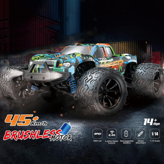 Монстр-трак RC машина GoolRC 1:14 🚗 безщіткова 4WD, 40 км/год, 2.4GHz, позашляховий монстр-трак на пульті Київ