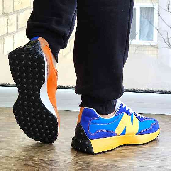 Мужские Синие Кроссовки New Balance 327 Желтые Оранжевые Нью Баланс (размеры: 41,43,44,45,46) Видео Обзор Днепр