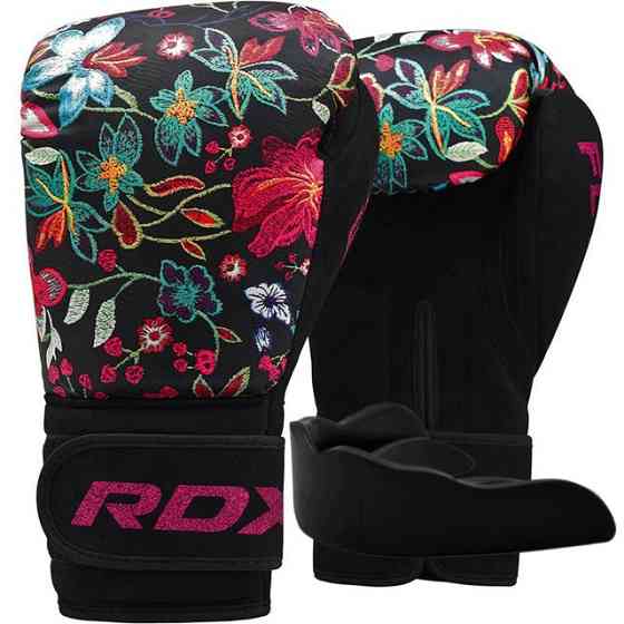 Боксерські рукавиці RDX FL-3 FLORAL BLACK-8 унцій (капа в комплекті) Кам'янське