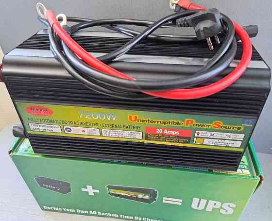 Інвертор із зарядкою 7200W 20 А Перетворювач 12V-220V. ДБЖ для дому Київ
