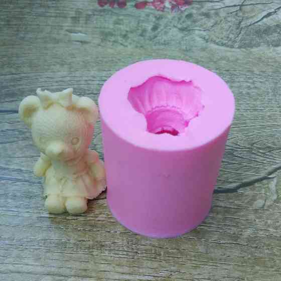 Молд силиконовый Мишка девочка 48 на 55 мм розовый Киев