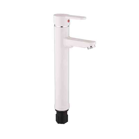 Змішувач для умивальника Plamix Raul-001-A HIGH White високий (без шлангів) (PM0655) Чернівці