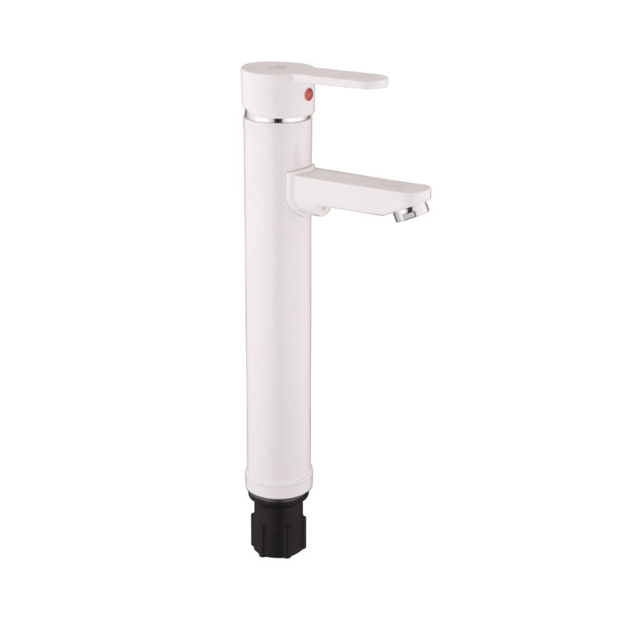 Змішувач для умивальника Plamix Raul-001-A HIGH White високий (без шлангів) (PM0655) Чернівці - фото 1