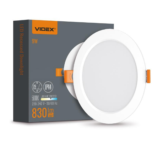 LED Світильник врізний круглий 9W 5000К VL-DLBR-095 Videx Житомир