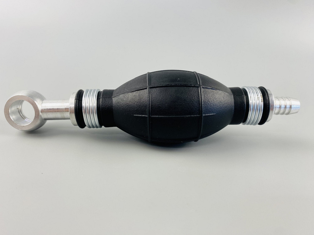 Ручний насос для перекачування рідини з клапаном масло-бензостійка гума алюмінієві наконечники d=8 мм/d=14 м Мукачево - фото 4