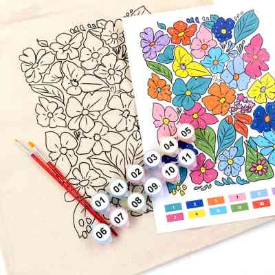 Набор для творчества Rosa Talent екосумка-розмальовка, Funny Flowers, 38х42 см (4823098543510) Винница