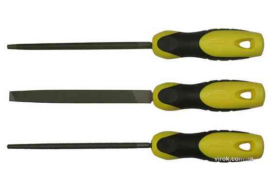 Набір рашпилів STANLEY : плоский, півкруглий, круглий, L= 200 мм, з драчовою насічкою, 3 шт Одеса