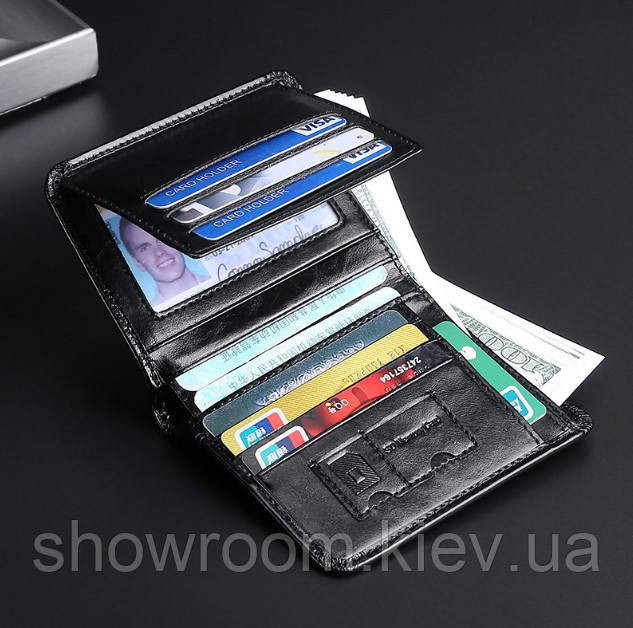 Чоловіче шкіряне вертикальне портмоне Leather Collection (2765) Київ - фото 2
