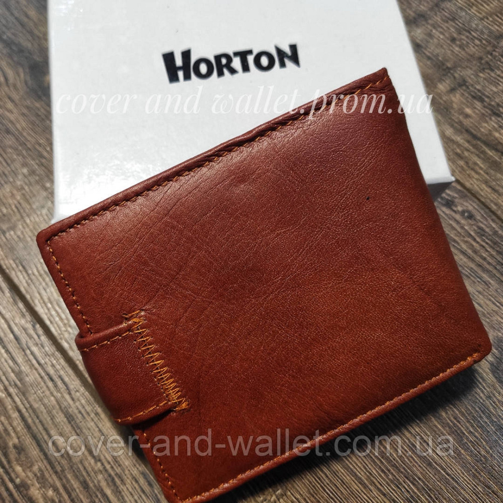 Світло-коричневий чоловічий шкіряний гаманець на кнопці середнього розміру Нorton Київ - фото 7