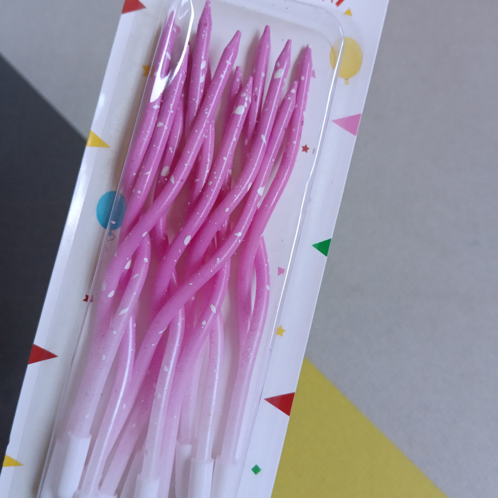 Свічки для торта "хвилясті" 12 шт. градієнт рожевий Київ - фото 2