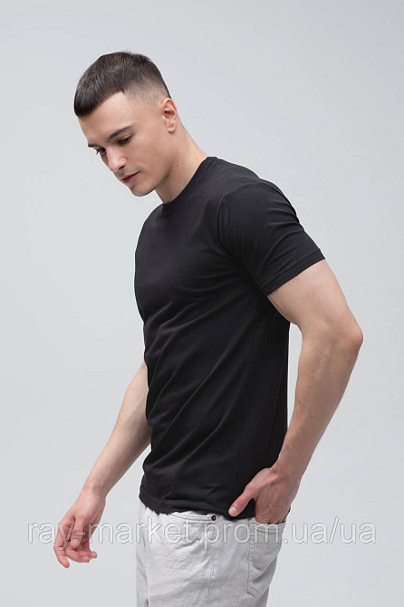 Футболка базова Ray Premium Fit чоловіча чорна (U0102-Black) 3XL Київ - фото 3