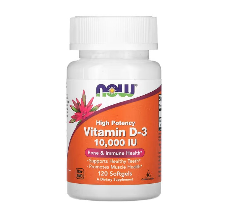 Высокоэффективный витамин D-3 NOW VIT D-3 10000 IU 120 softgels Луцк - изображение 1
