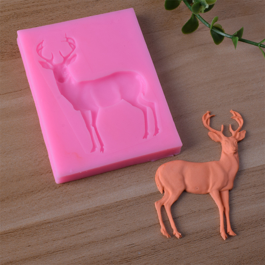 Молд силиконовый Олень 76 на 60 мм розовый Киев - изображение 7