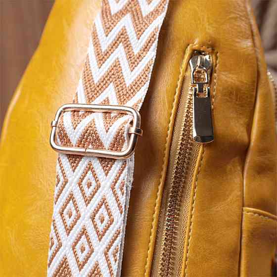 Яскрава жіноча сумка з однією лямкою через плече з гладкої екошкіри Жовтий (Vintage) Київ