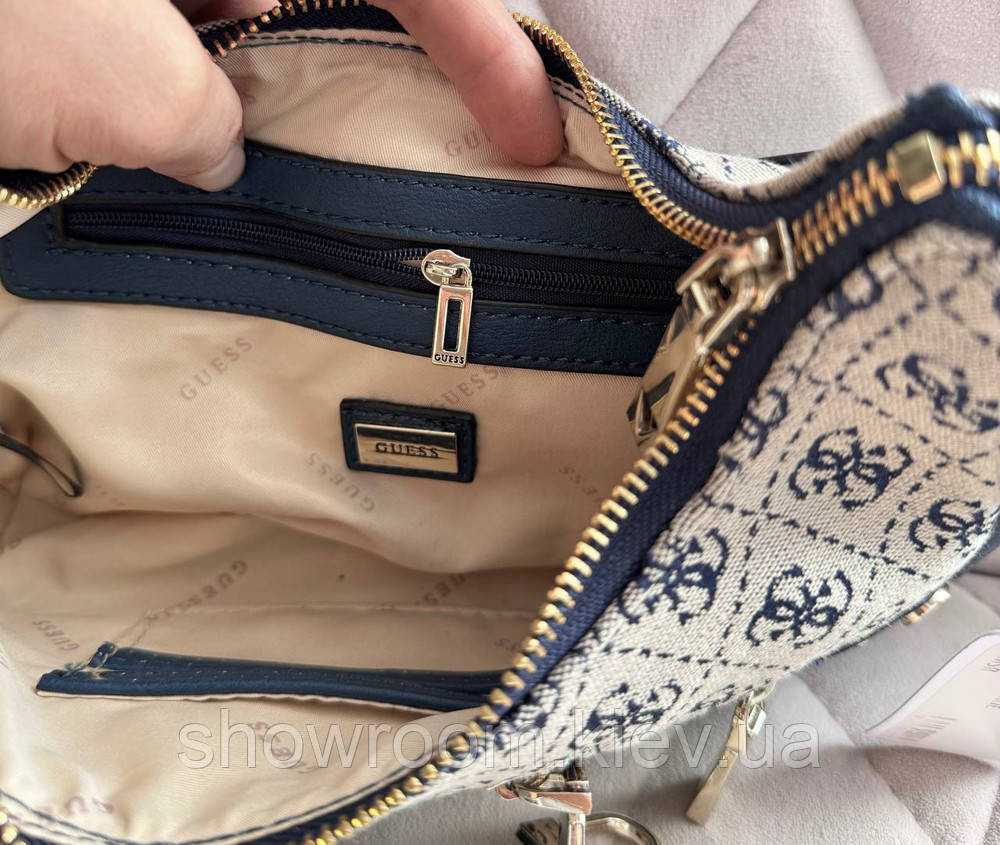 Комплектна жіноча сумка на плече Guess (812820) синя Київ - фото 5