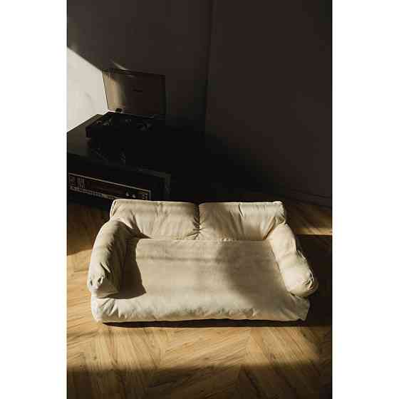 Велюровий диванчик для собак і котів Incor бежевий 10073 L (100х60х30) Київ