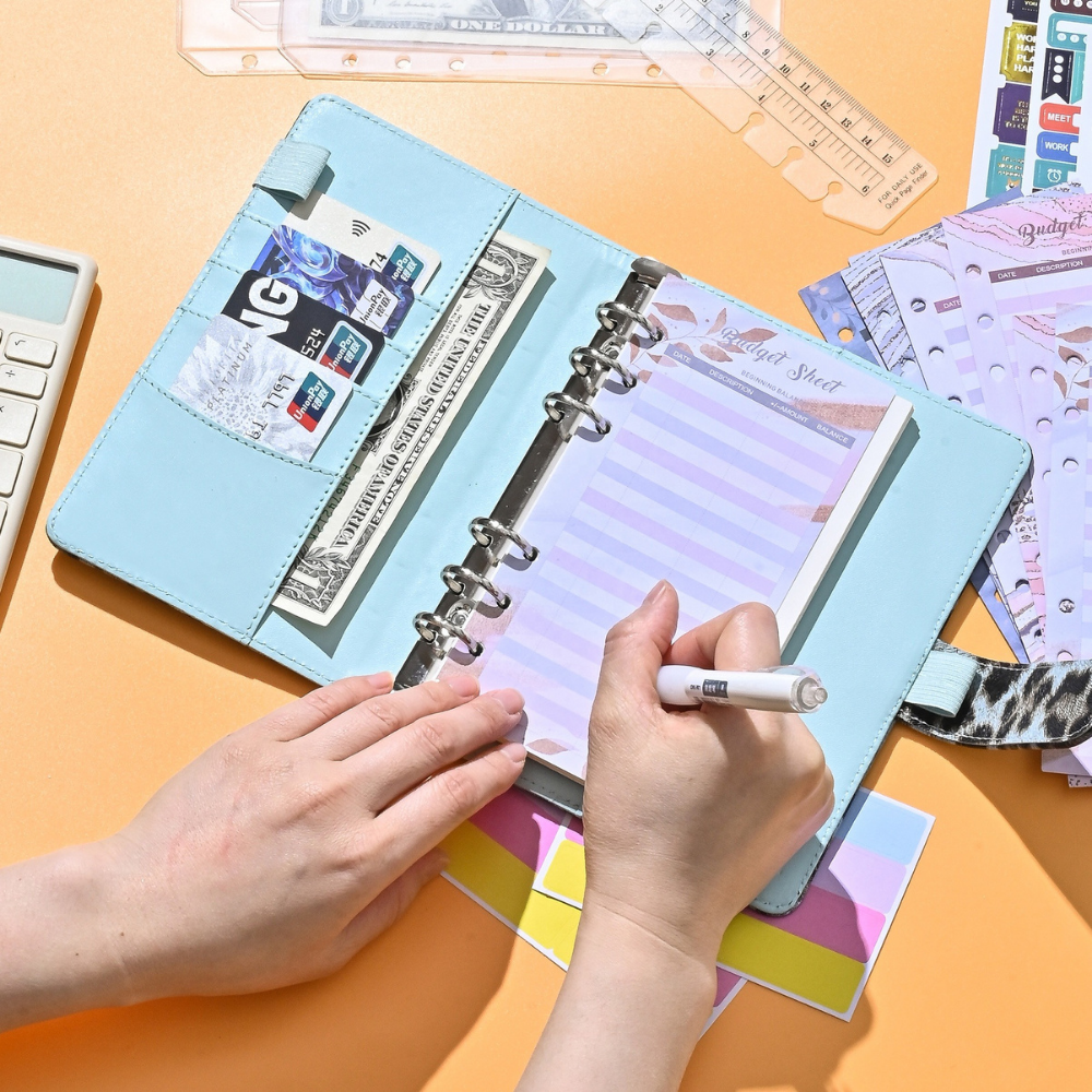 Блокнот-планер для финансов формат А6,планер бюджета и хранения денег,органайзер леопардовый с синим оттеноком Каменец-Подольский - изображение 9