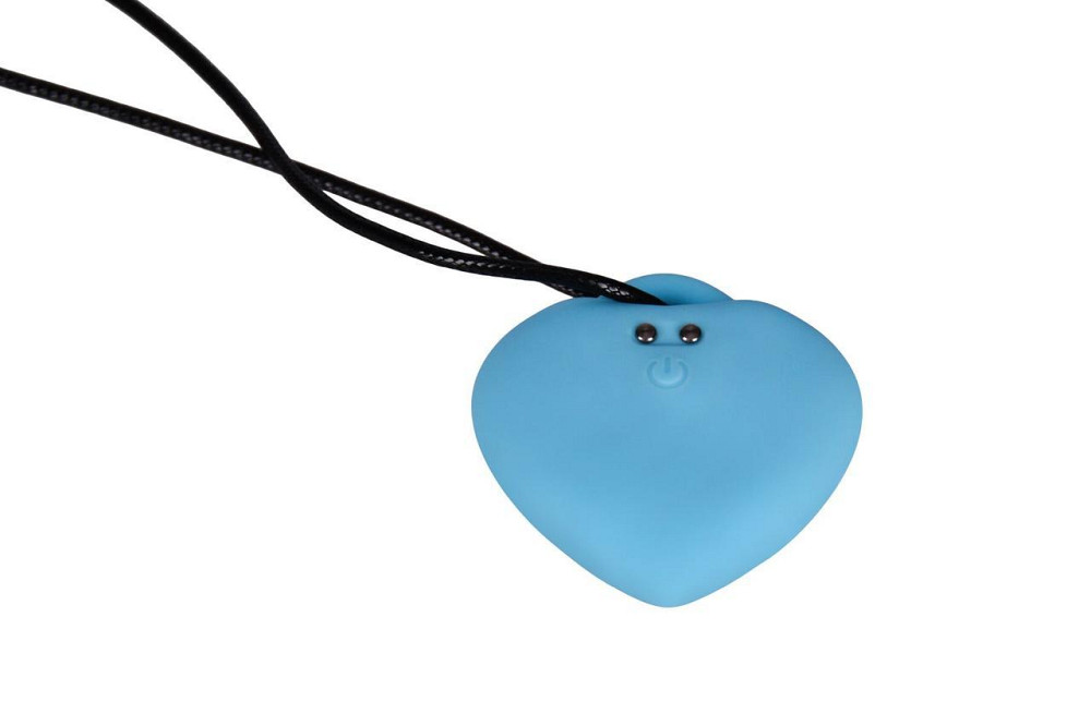 Мінівібратор «Сердечко» FairyGasm PleasureStone blue, 9 режимів, на шнурку Sex Aura Київ - фото 3