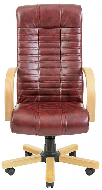 Офісне Крісло Керівника Richman Atlant Titan Bordo Wood-Beech М1 Tilt Бордовий Київ - фото 2