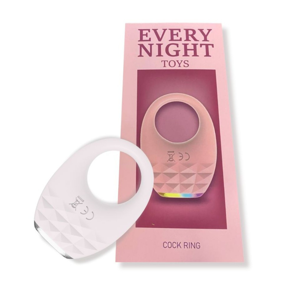 Вибрационное эрекционное кольцо Every Night Toys с подсветкой, белое Sex Aura Киев - изображение 8