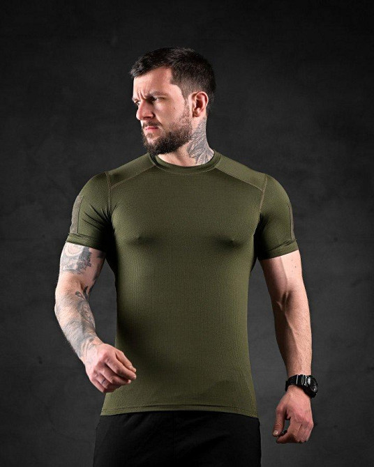 Тактична футболка вологовідвідна samuray Cooltuch oliva Одеса - фото 2