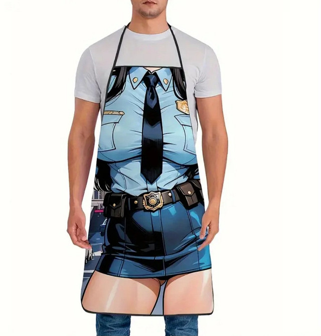 Фартух з приколом для жінок – жінка в поліцейській формі 72 на 53 см різнобарвний Київ - фото 3