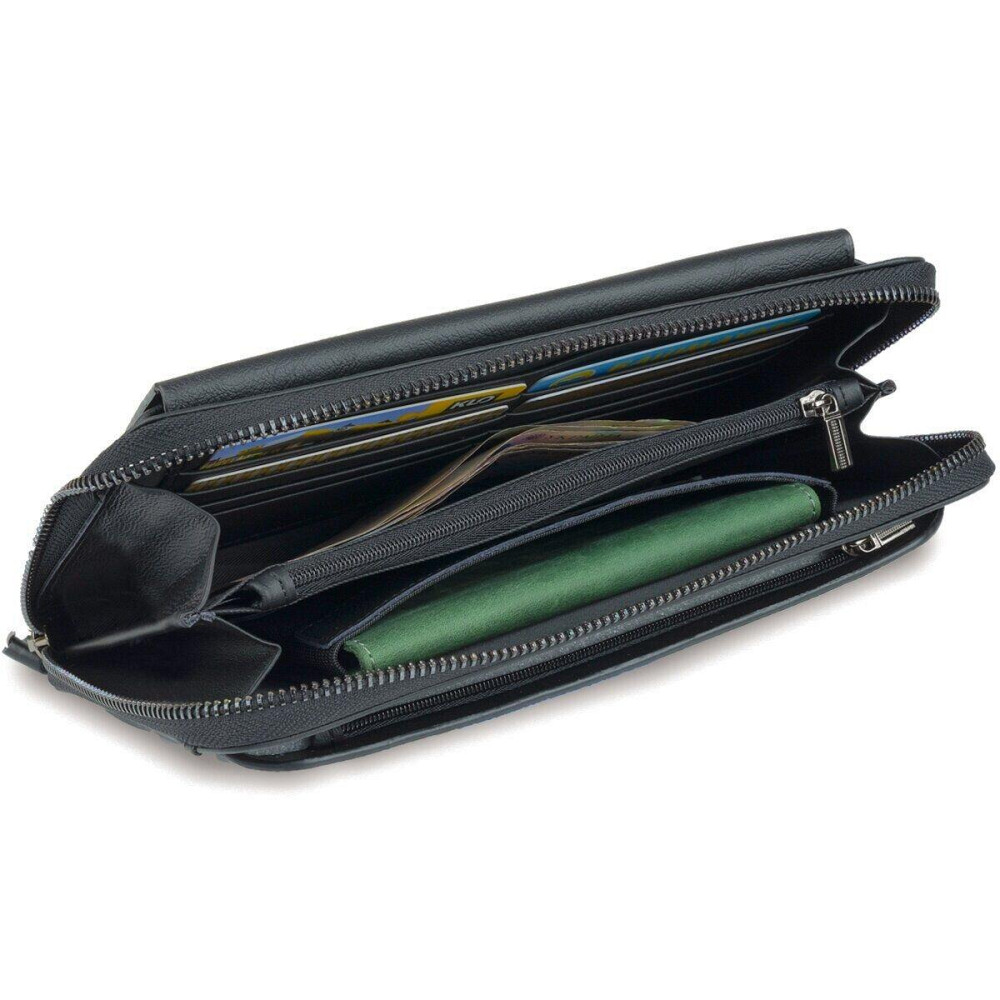 Чоловік клатч-барсетка з ремінцем на руку Vintage 14654 Чорний Київ - фото 9