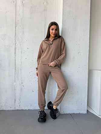 Жіночий повсякденний костюм-двійка: кофта та штани двохнитка-петля Капучино, 54/56 Одеса