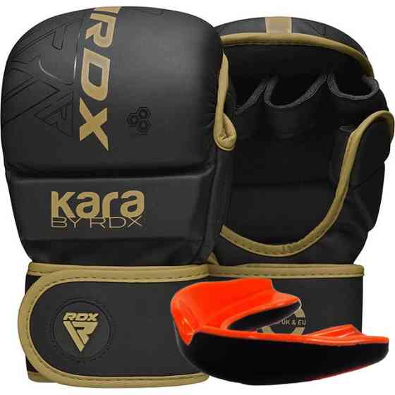 Перчатки для ММА (Греплинговые перчатки) RDX F6 KARA Matte Golden Plus L/XL (капа в комплекте) Киев