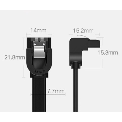 Кабель для передачі даних SATA 3 Data Cable 0.5m 90° corner US217 Black Ugreen (30797) Вінниця - фото 8