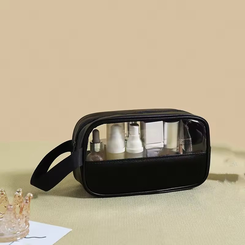 Косметичка органайзер женская, для ванной комнаты водонепроницаемая, черная Каменец-Подольский - изображение 1