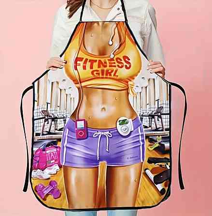 Фартух з приколом Fitness girl 75 на 60 см різнобарвний Київ