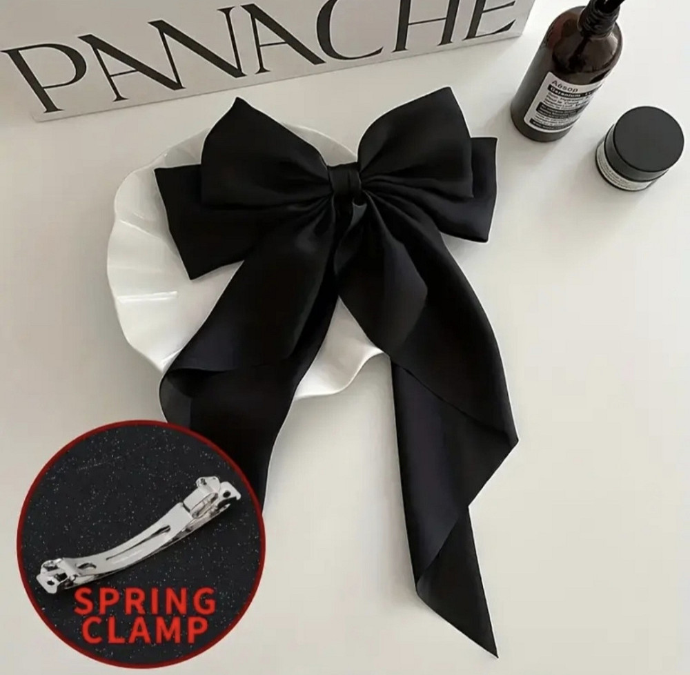 Заколка-автомат "Бант" Чорний 15х30 см Сміла - фото 4